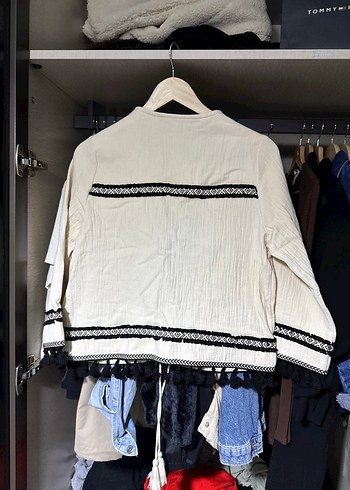 Zara Zara Püsküllü Nakışlı Bohem Kadın Ceket