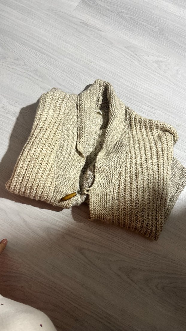 Pull bear Bej Örgü Kadın Hırka - Görsel 2