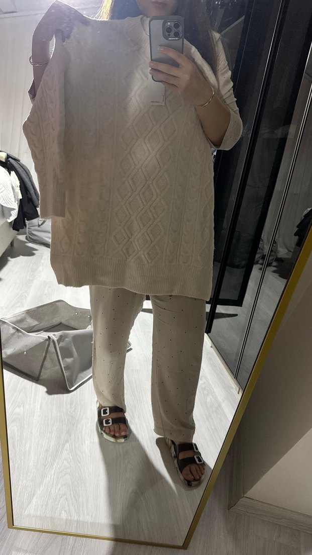 Beyaz Triko Kadın Kazak - Görsel 3