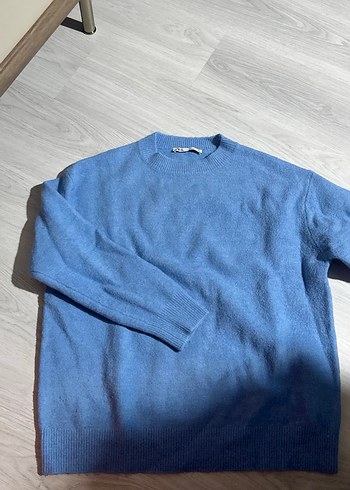 Zara Mavi Kadın Basic Triko Sweatshirt - Görsel 2