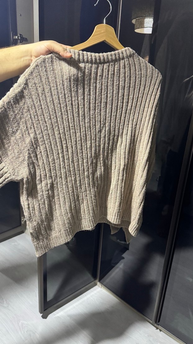 U.s Polo Assn. Bej Kadın Oversize Triko Kazak - Görsel 4