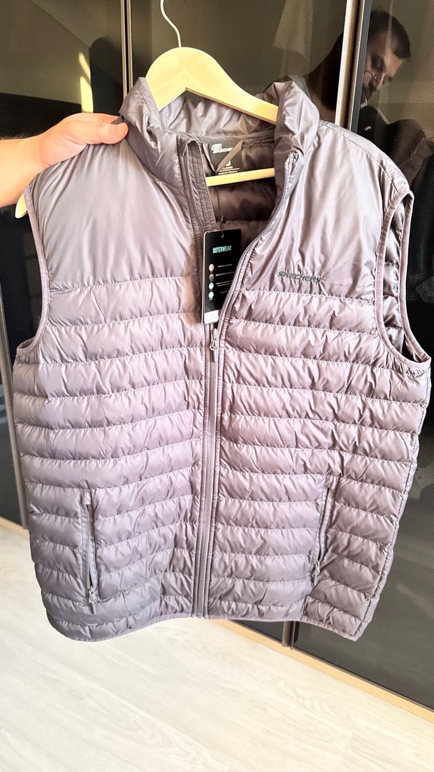 Gri Erkek Fermuarlı Puf Yelek - Görsel 2