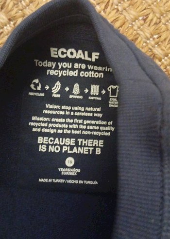 Ecoalf organic cotton Lacivert Baskılı Erkek Sweatshirt - Görsel 3