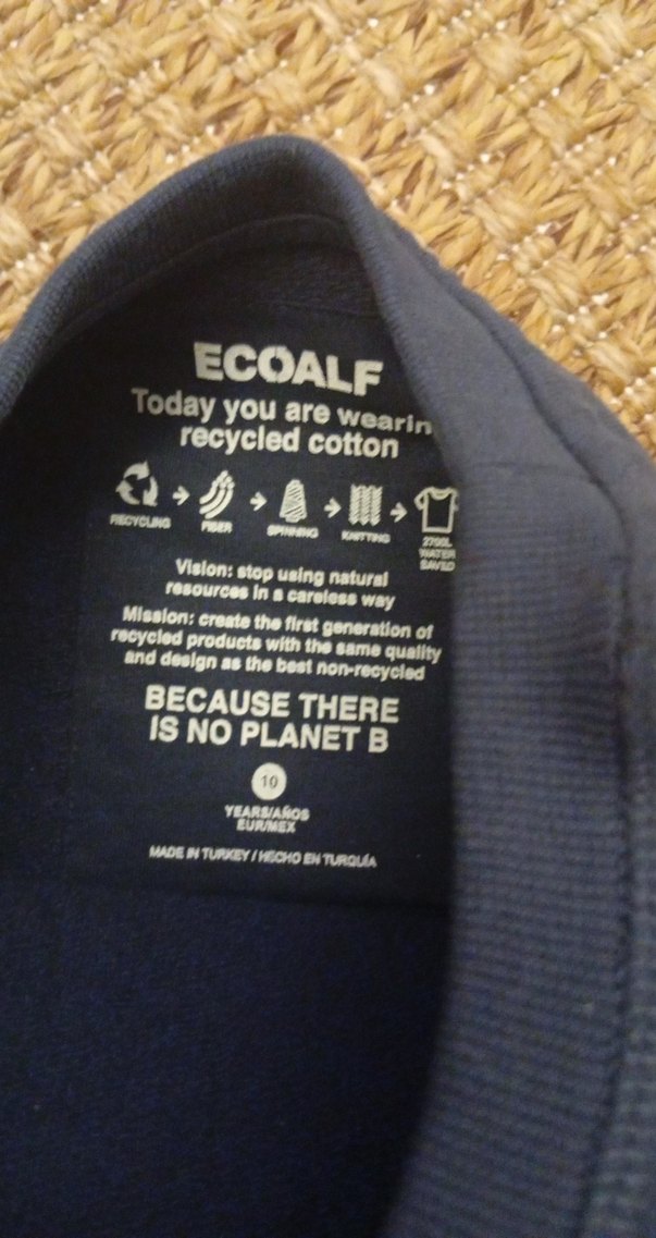 Ecoalf organic cotton Lacivert Baskılı Erkek Sweatshirt - Görsel 3