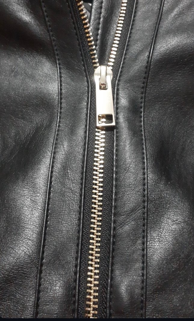 Siyah Deri Kadın Biker Ceket kız çocuk - Görsel 2