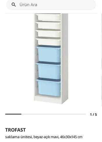 TROFAST Beyaz-Açık Mavi Saklama Ünitesi ikea