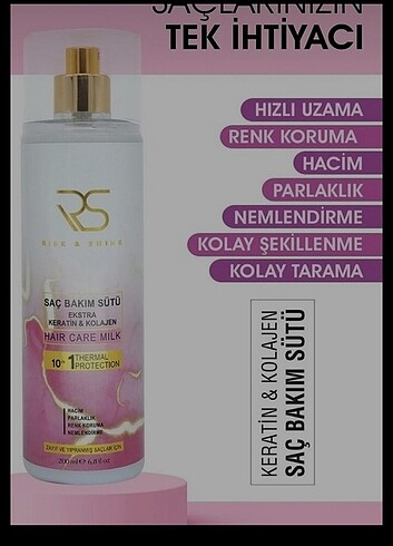 Rise and shine keratin&kolejen saç bakım sütü 