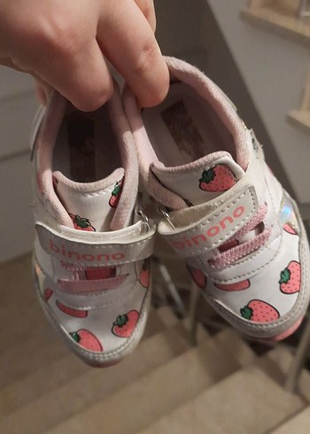 Kız Çocuk Renkli Baskılı Pembe Spor Ayakkabı - Görsel 2