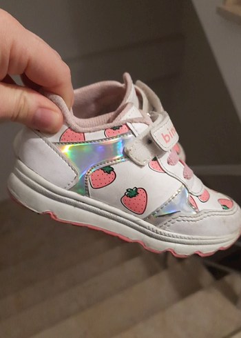 Kız Çocuk Renkli Baskılı Pembe Spor Ayakkabı - Görsel 3