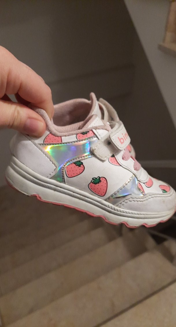 Kız Çocuk Renkli Baskılı Pembe Spor Ayakkabı - Görsel 3