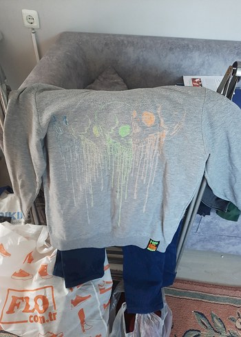 Gri Baskılı Erkek Sweatshirt