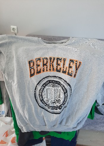 Gri Baskılı Kadın Sweatshirt