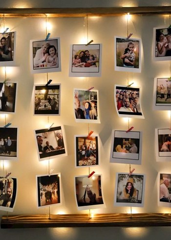 Beyaz Işıklı Çerçeveli Fotoğraf Askısı