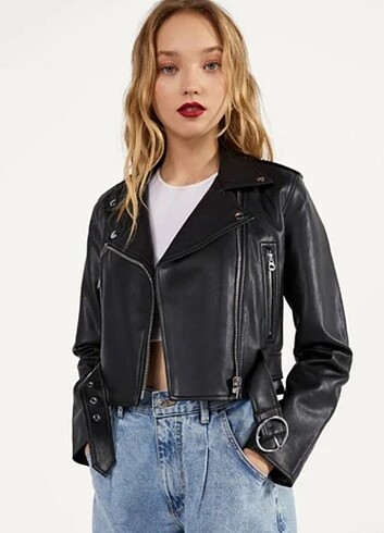 Bershka suni deri ceket 
