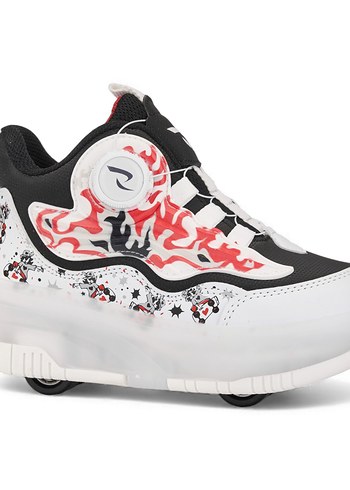 Renkli Baskılı  Çocuk ışıklı tekerlekli patenli Spor Ayakkabı - Görsel 3