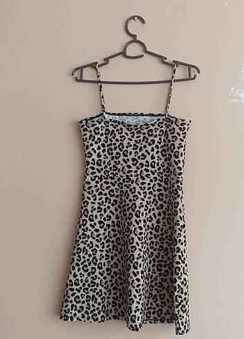 H&M Leopar Mini Elbise