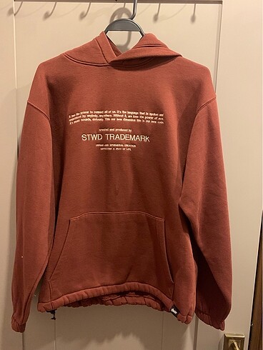 PULL&BEAR KİREMİT SWEATSHIRT YAZI NAKIŞLI