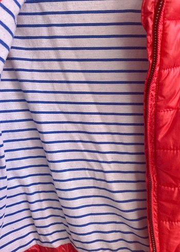 Kızlar için Kırmızı Fermuarlı İnce Mont - Görsel 4