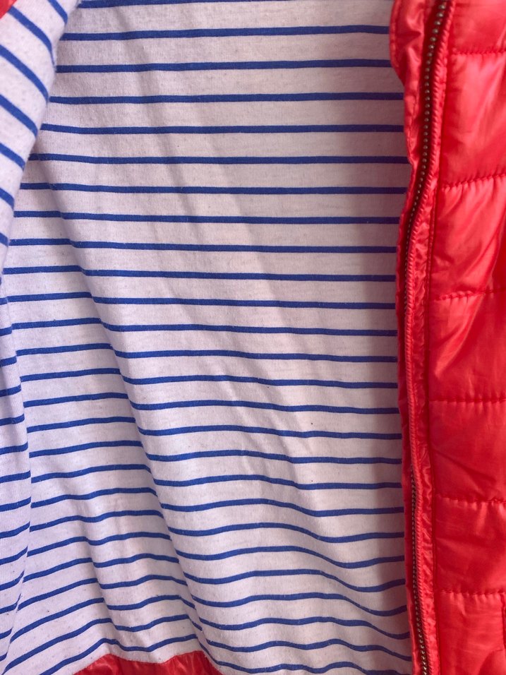 Kızlar için Kırmızı Fermuarlı İnce Mont - Görsel 4