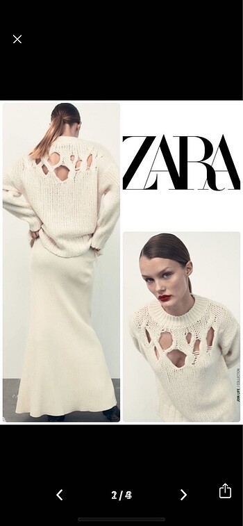 Zara Yırtık Detaylı Kazak