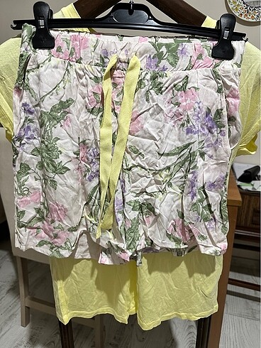 xs Beden sarı Renk Xs-S beden kadın pijama takımı