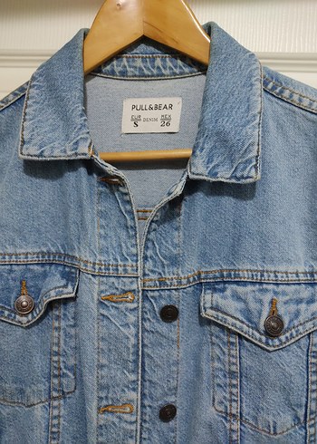 Düğmeli Mavi Kadın Denim Ceket - Görsel 3