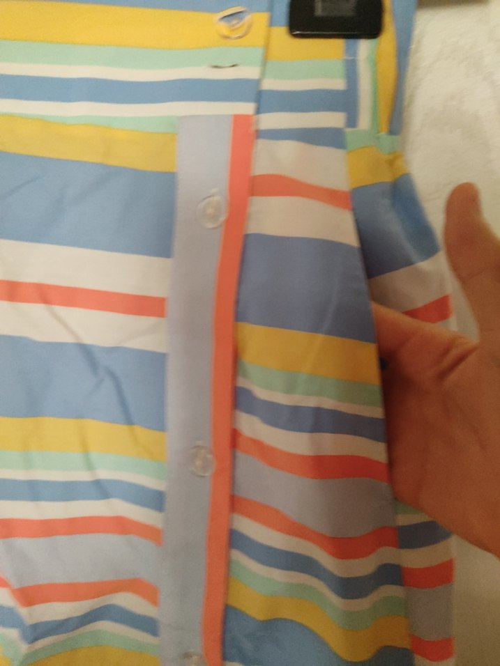 Renkli Çizgili Midi Etek - Görsel 3