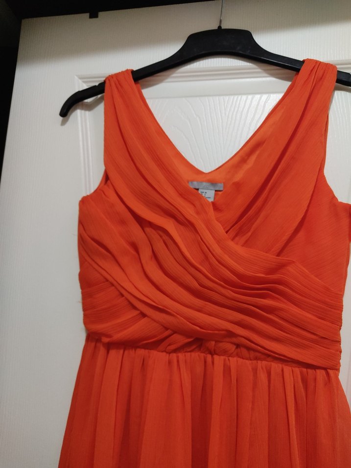 Kırmızı Drapeli Midi Abiye Elbise - Görsel 3