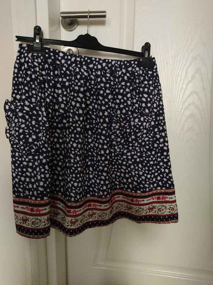 Desenli kısa Bohem Etek - Görsel 3