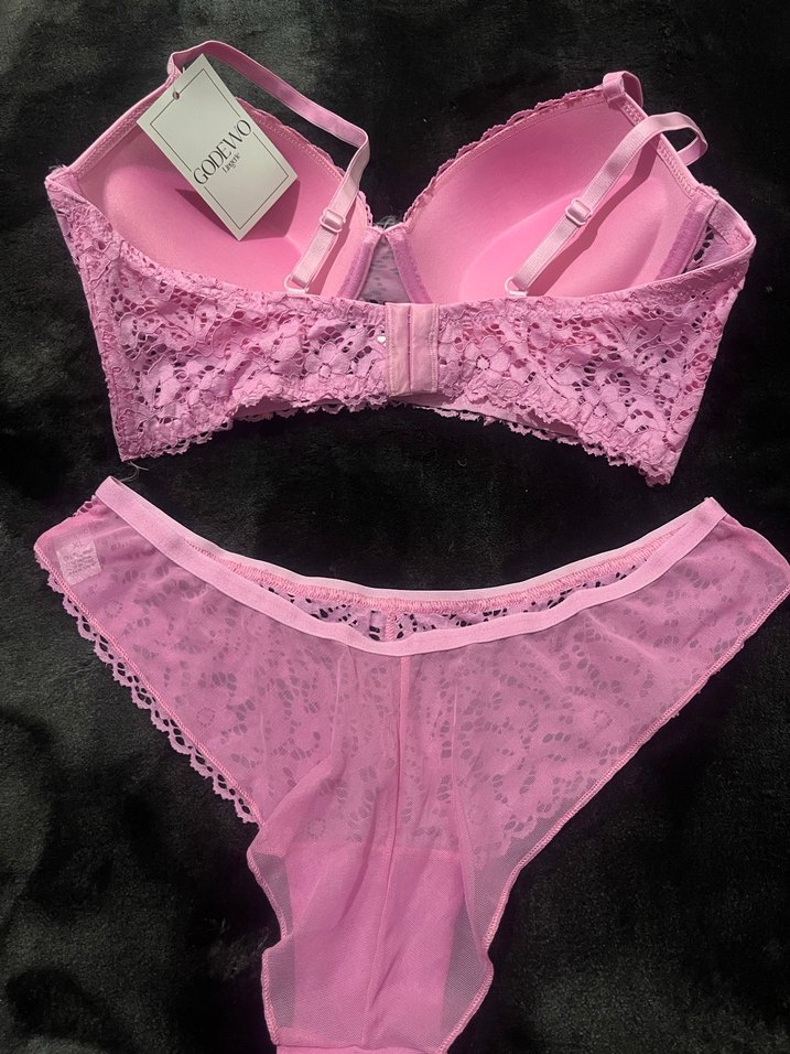 Pembe Mini Dantel Bohem Sütyen Takımı - Görsel 2