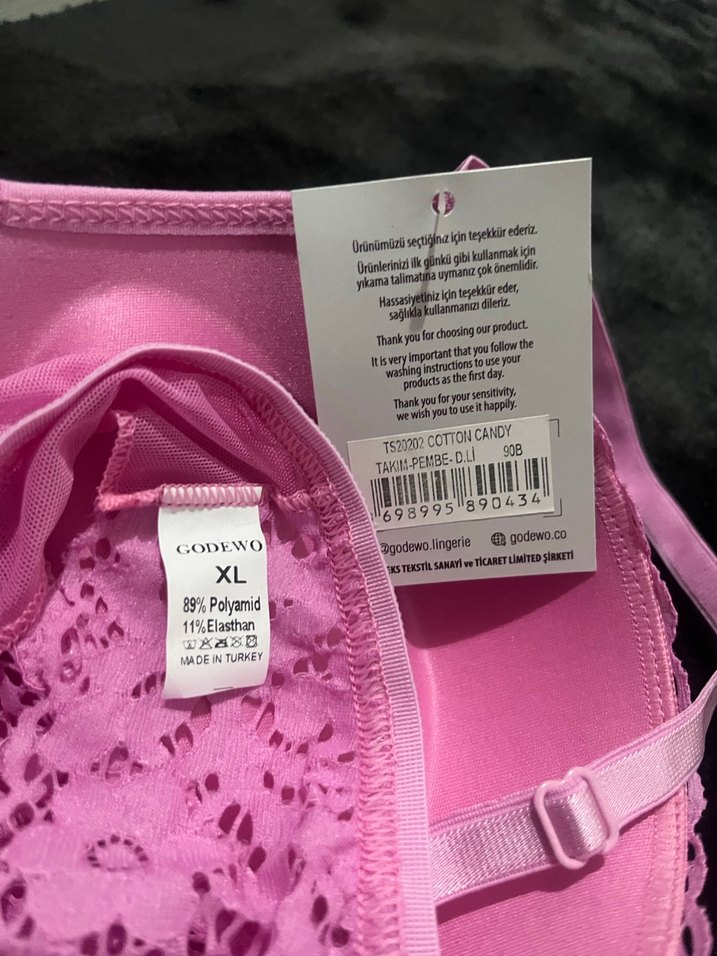 Pembe Mini Dantel Bohem Sütyen Takımı - Görsel 3