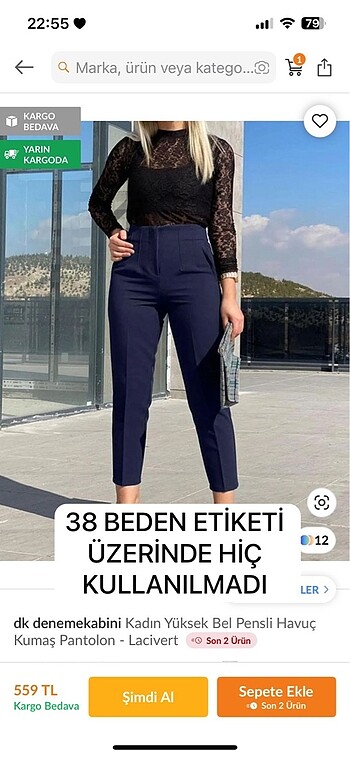 Kumaş pantolon 38 beden