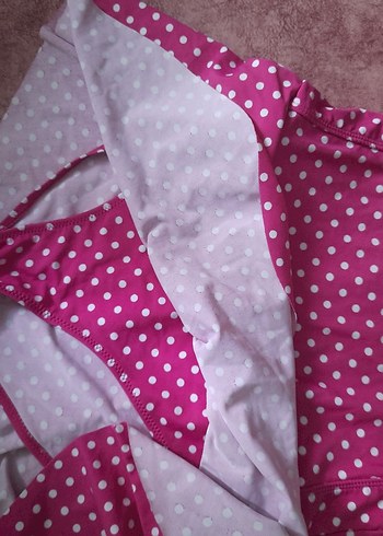 LC Waikiki Puantiye Desenli Pembe Midi Mayo