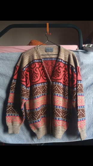 Vintage etnik desen hırka