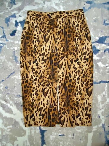 Leopar Desenli Midi Boy Kalem Etek