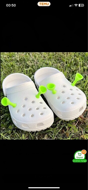 36 Beden Shrek Kulaklı Terlik Aksesuarı Crocs Jibbitz