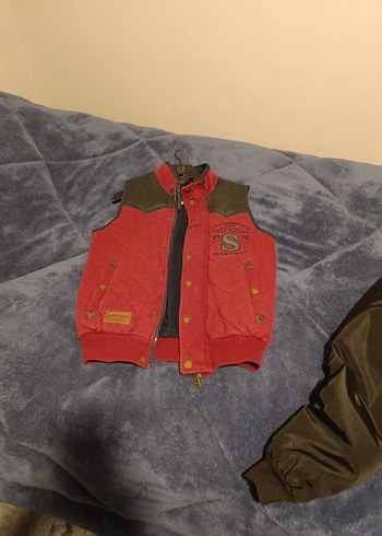 Bordo Kısa Kollu Erkek Yelek içi polar