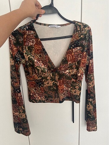 Stradivarius kadife crop