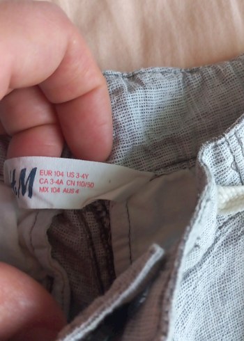 H&M Gri Keten Erkek Çocuk Şort