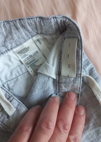 4 Yaş Beden gri Renk Gri Keten Erkek Çocuk Şort