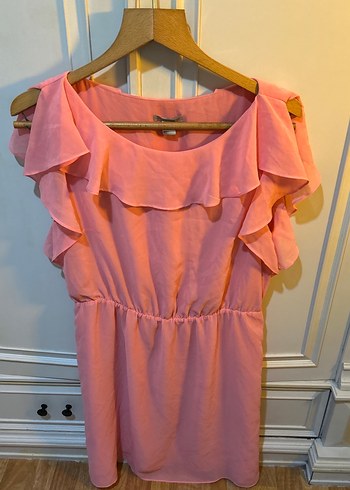 H&M Pembe Volanli Mini Elbise Siklik Ve Rahatlik Bir Arada