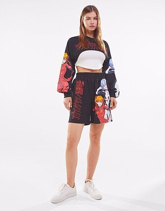 Bershka Evangelion bolero sweatshirt