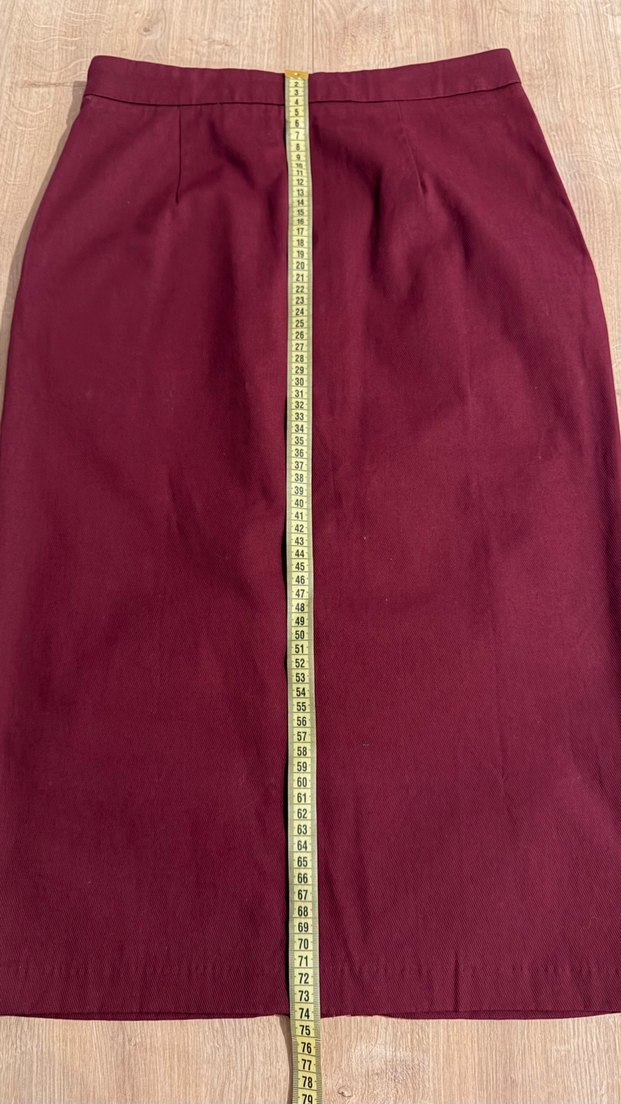 Bordo Düğmeli Kalem Etek — görsel 5/7