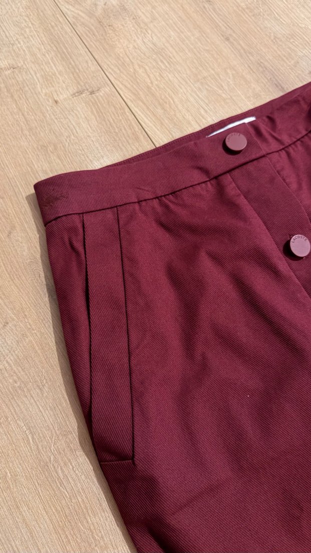 Bordo Düğmeli Kalem Etek — görsel 3/7