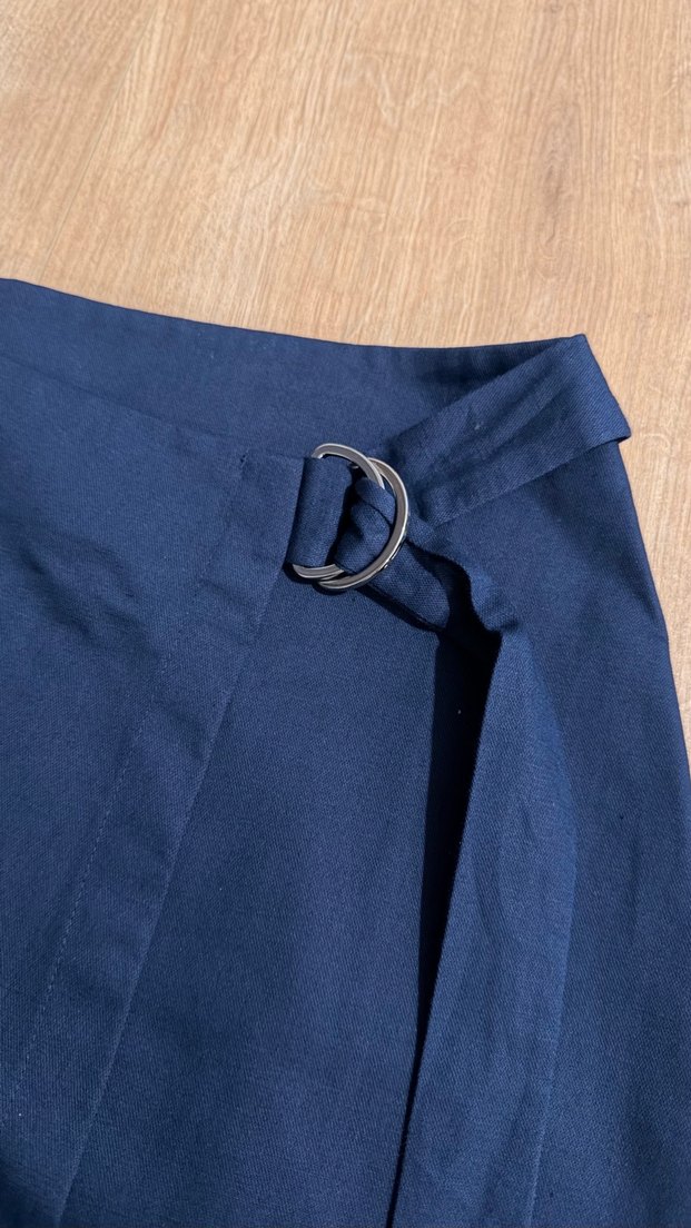 Koyu Lacivert A Kesim Midi Etek — görsel 2/10