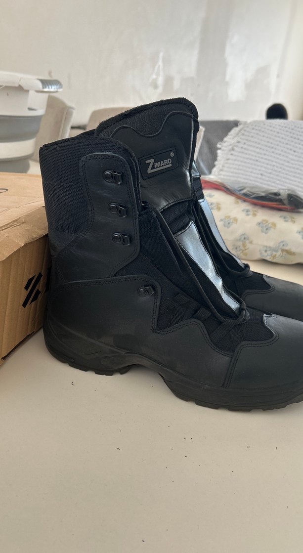 Siyah Erkek Sokak Stili Botlar Velcro - Görsel 2