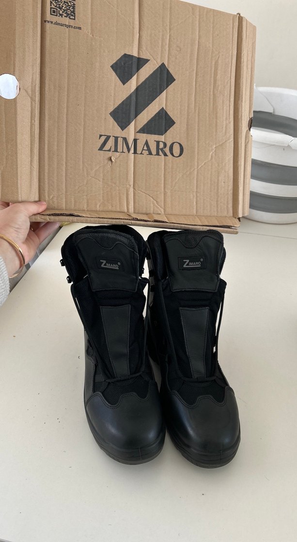 Siyah Erkek Sokak Stili Botlar Velcro - Görsel 5