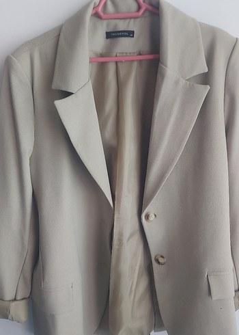 Bej haki arası bir renk Blazer Ceket TRENDYOLMILLA
