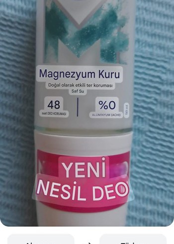 Beden NIVEA MagnesiumDry Kadın Roll-On Deodorant 48 Saat