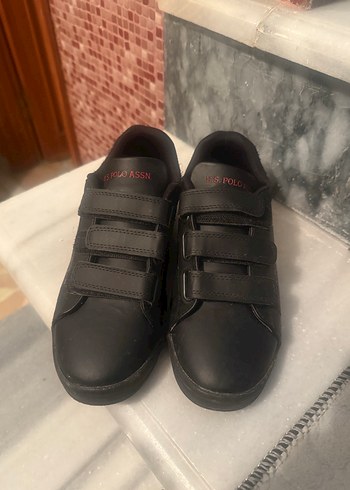 U.S. Polo Assn. Siyah Kadın Cırtlı Sneakers - Görsel 3